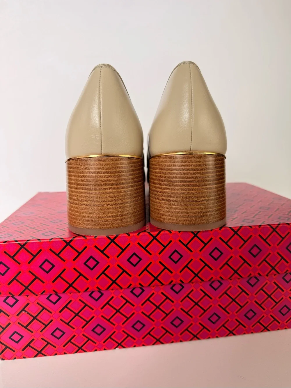 Tory Burch Everly 55mm Loafers Dulce de Leche Leather Block Heel US 9 & 9.5